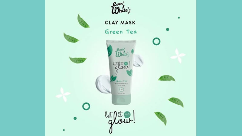 Masker untuk Menghilangkan Bruntusan - Ever White Green Tea Clay Mask