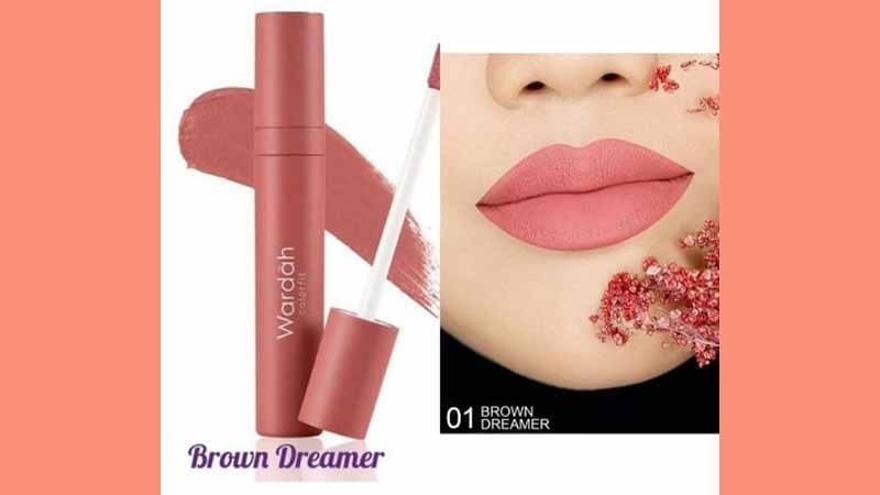 Lipstik Wardah Warna Nude - Wardah Colorfit Velvet Matte Lip Mousse Brown Dreamer