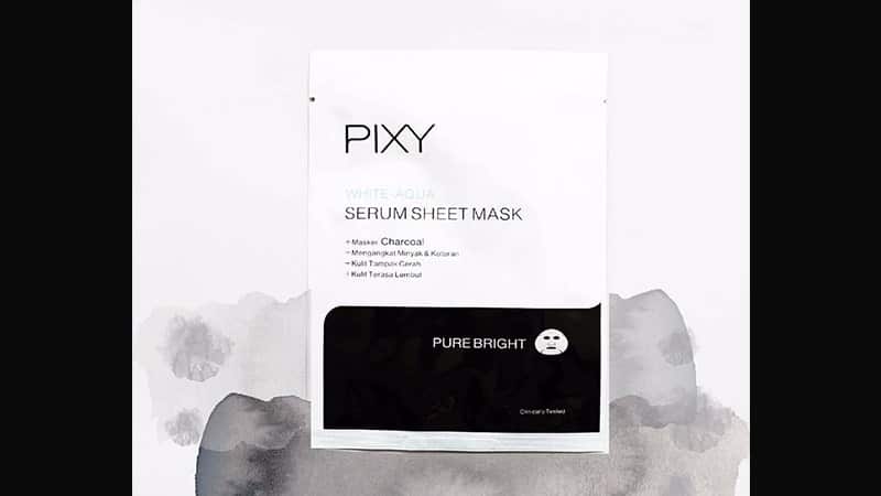 Serum Wajah Pixy - White Aqua Serum Sheet Mask Charcoal