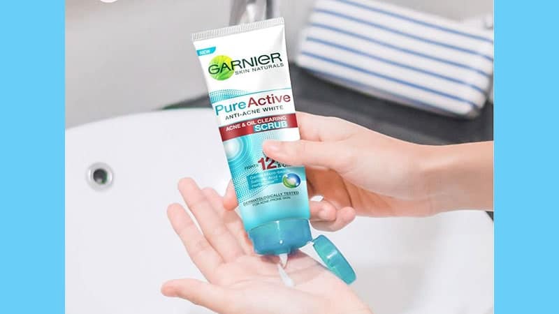 Sabun Muka Garnier - Pure Active Anti Acne White Scrub